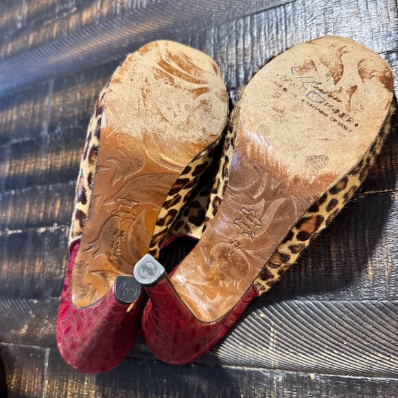 DONALD PLINER Leopard Pony Hair Slings - Size 7 1/2 M - Picture 5 of 6